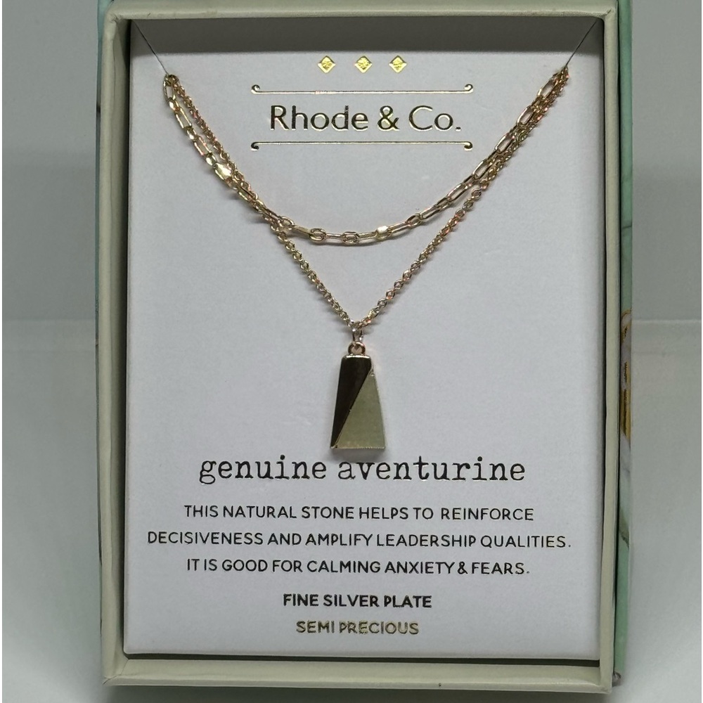 Box Set Gold Plate Semi Precious Multi Chain Pendant Necklace